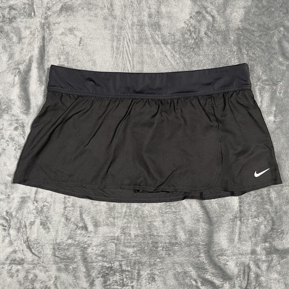 Nike Running Skort Womens XL Black Lined Athletic Lightweight Zip Pocket Skirt